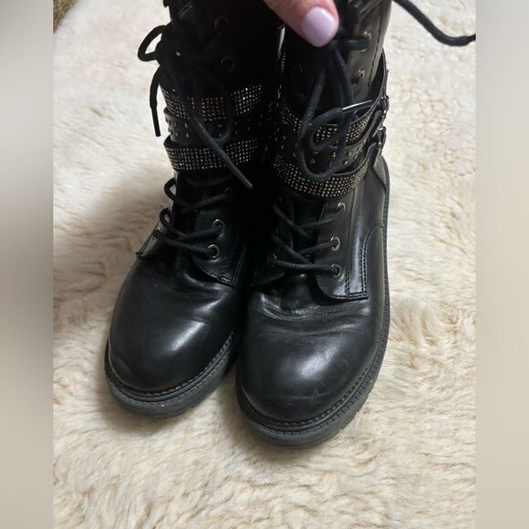 Rock and Candy Hensley Black Boots with Rhinestone Detail size 8 - Picture 2 of 10